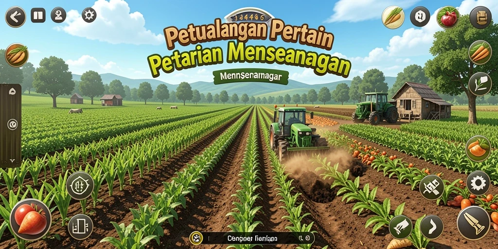 Screenshot utama 3446 yang menampilkan suasana berkebun yang cerah.