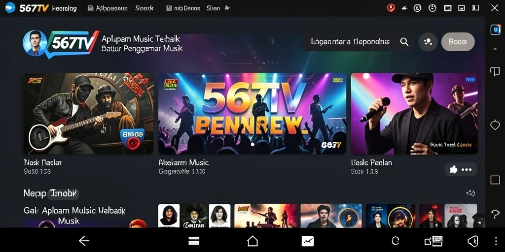 Screenshot utama 567TV menunjukkan pengguna yang menikmati gameplay musik.