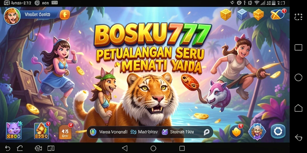 Screenshot utama BOSKU777 menampilkan gameplay petualangan yang intens.