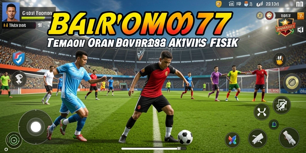Screenshot BROMO77 menampilkan aksi seru dalam game olahraga.