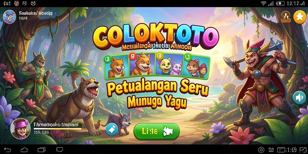 Screenshot gameplay COLOKTOTO yang menunjukkan petualangan seru dan tantangan.