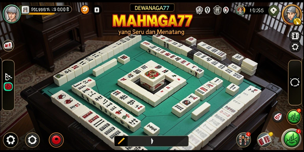 Screenshot DEWANAGA77 menampilkan gameplay Mahjong yang seru.