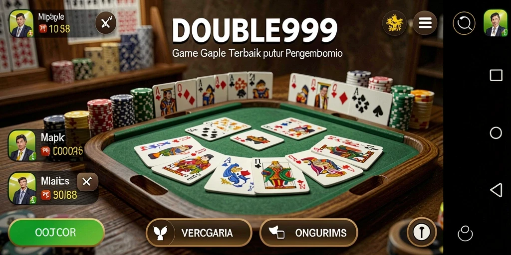 Tampilan gameplay Gaple yang menarik dan interaktif di DOUBLE999.