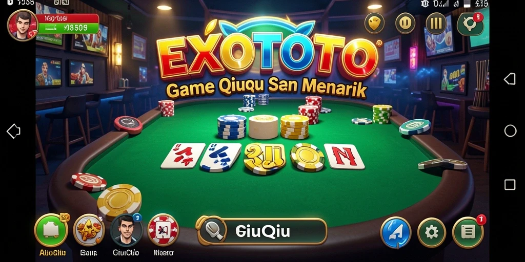 Screenshot gameplay EXOTOTO menunjukkan aksi seru permainan QiuQiu.