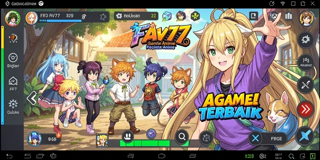 Screenshot gameplay FAV77 yang menampilkan aksi karakter anime.