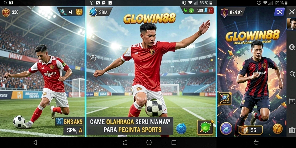 Tampilan gameplay menarik dalam <strong>GLOWIN88</strong> yang menggambarkan pertandingan olahraga.