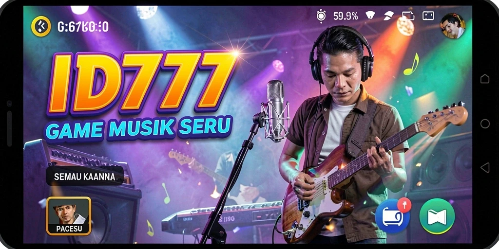 Screenshot ID777 menampilkan gameplay seru yang melibatkan musik.