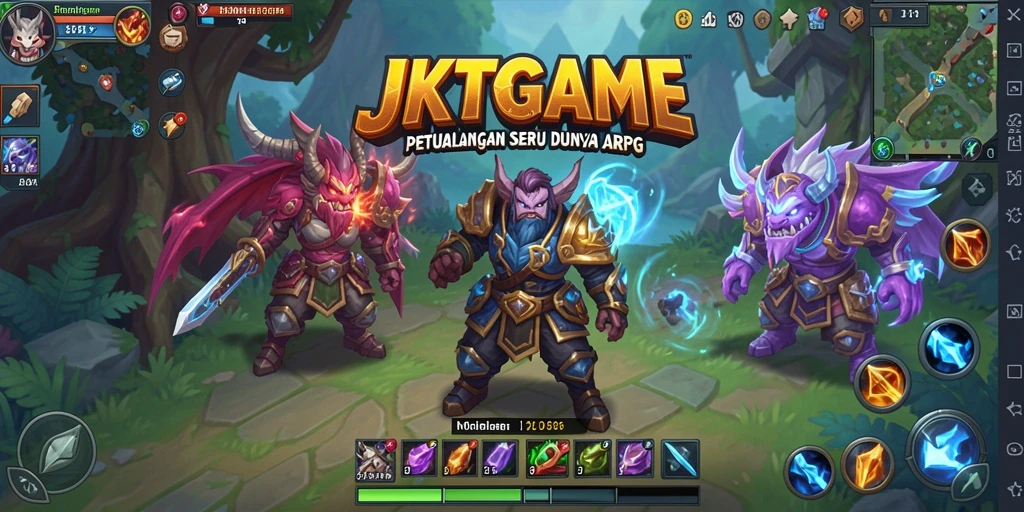 Screenshot JKTGAME menampilkan pertarungan epik dalam dunia ARPG.