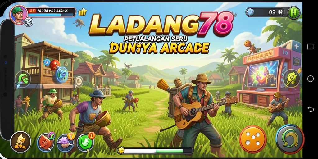 Tangkapan layar gameplay LADANG78 menampilkan pertempuran seru dan tantangan di level yang berwarna-warni.