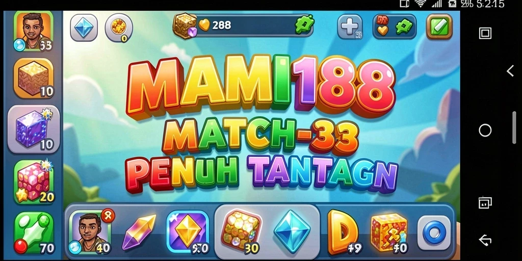 Tangkapan layar gameplay <strong>MAMI188</strong> dengan efek Match-3 yang menarik.