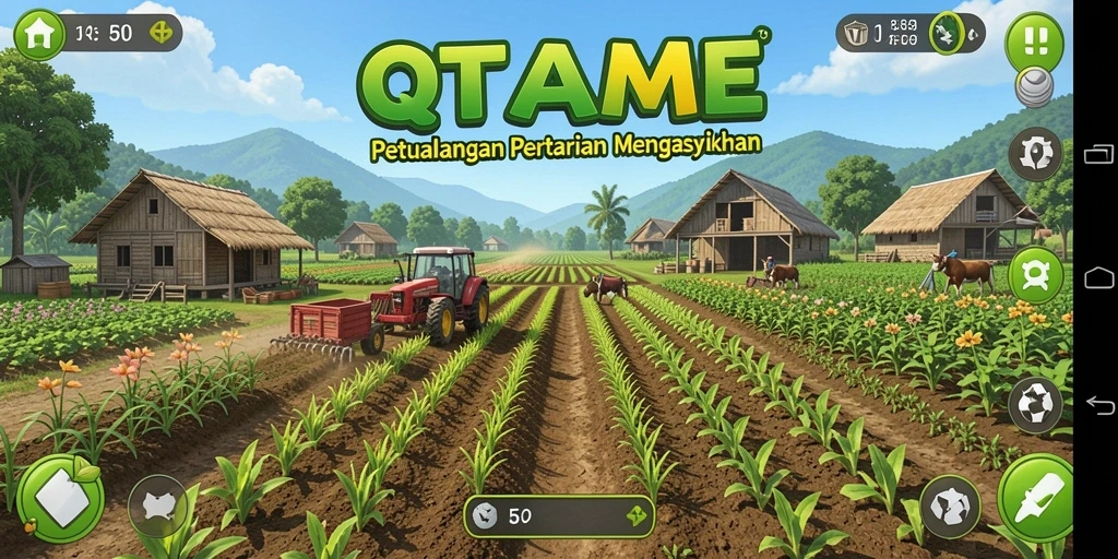 Tangkapan layar yang menunjukkan aktivitas seru di ladang QTGAME.