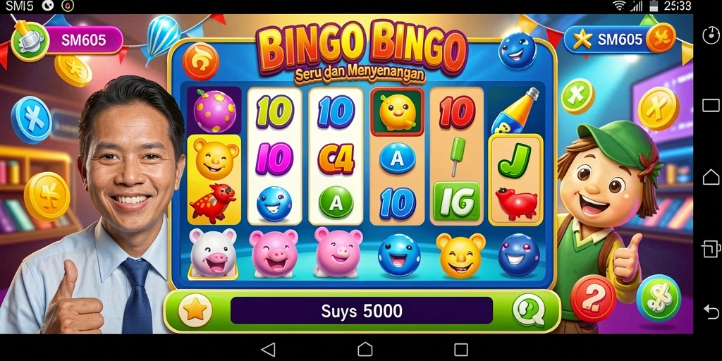 Tampilan gameplay Bingo yang seru di SM605.