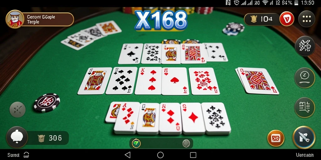 Tampilan screenshot X168 yang menunjukkan keseruan bermain Gaple.